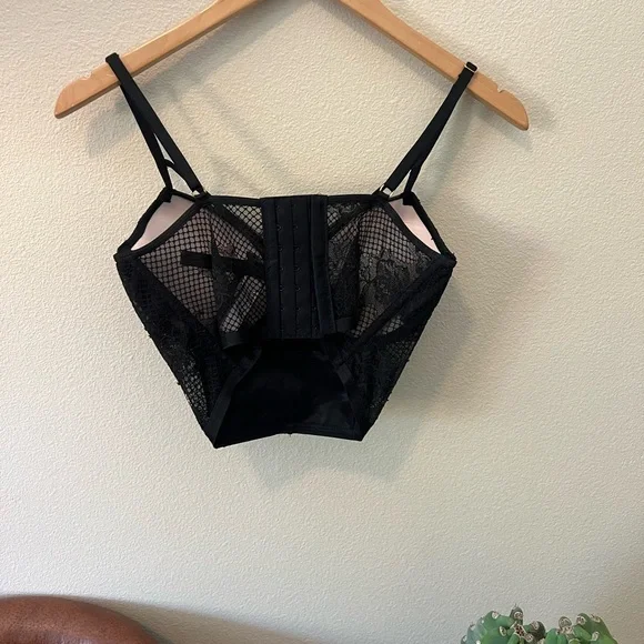 Victoria's Secret Black Faux Leather Bustier Corset - Picture 5 of 5